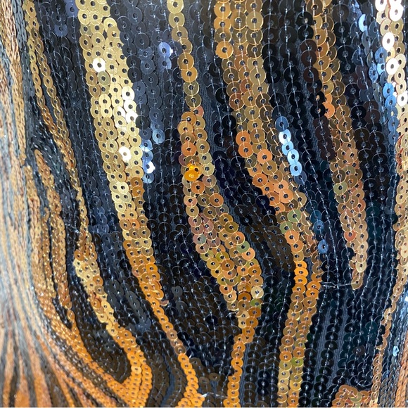 Gold & Black Sequin Mini Bodycon Party Dress- Many sizes available - Picture 7 of 7